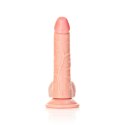 RealRock - Zakrzywione realistyczne dildo z jądrami i przyssawką 18 cm RealRock by Shots