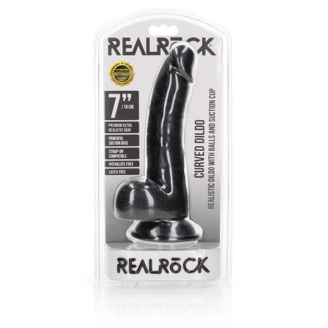 RealRock - Zakrzywione realistyczne dildo z jądrami i przyssawką 18 cm RealRock by Shots RealRock - Zakrzywione realistyczne dildo z jądrami i przyssawką 18 cm RealRock by Shots