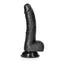 RealRock - Zakrzywione realistyczne dildo z jądrami i przyssawką 18 cm RealRock by Shots