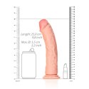 RealRock - Zakrzywione realistyczne dildo z jądrami i przyssawką 23 cm RealRock by Shots