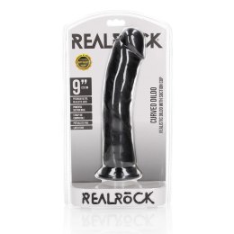 RealRock - Zakrzywione realistyczne dildo z jądrami i przyssawką 23 cm RealRock by Shots