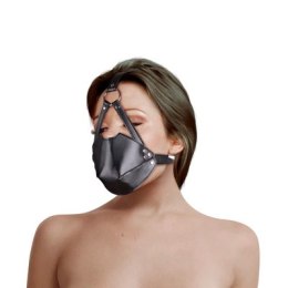 Ouch! - Uprząż na głowę z osłoną ust i oddychającym kneblem kulkowym Ouch! by Shots