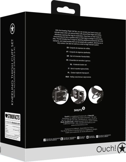 Ouch! - Zestaw mankietów na uda - taśma BDSM Ouch! by Shots Ouch! - Zestaw mankietów na uda - taśma BDSM Ouch! by Shots