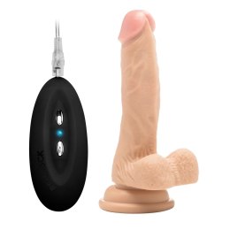 RealRock - Wibrujące realistyczne dildo z jądrami - z pilotem 18 cm RealRock by Shots