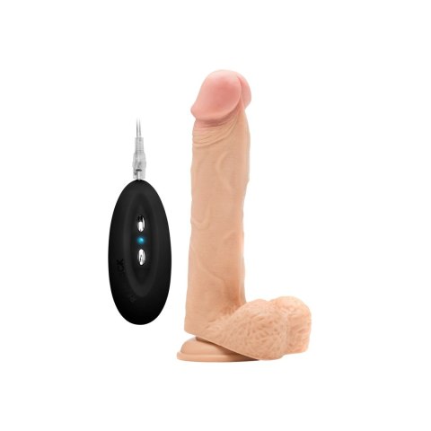 RealRock - Wibrujące realistyczne dildo z jądrami - z pilotem 23 cm RealRock by Shots RealRock - Wibrujące realistyczne dildo z jądrami - z pilotem 23 cm RealRock by Shots