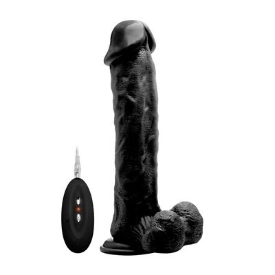 RealRock - Wibrujące realistyczne dildo z jądrami - z pilotem 28 cm RealRock by Shots RealRock - Wibrujące realistyczne dildo z jądrami - z pilotem 28 cm RealRock by Shots