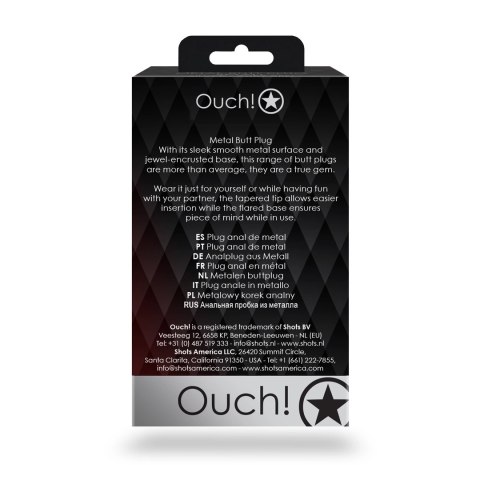 Ouch! - Metalowy korek analny - Okąrgły - Średni Ouch! by Shots Ouch! - Metalowy korek analny - Okąrgły - Średni Ouch! by Shots
