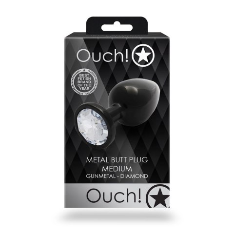 Ouch! - Metalowy korek analny - Okragły - Średni Ouch! by Shots Ouch! - Metalowy korek analny - Okragły - Średni Ouch! by Shots