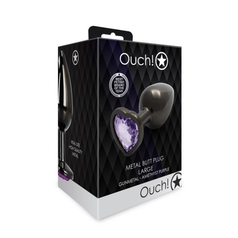 Ouch! - Metalowy korek analny - Serce - Duży Ouch! by Shots Ouch! - Metalowy korek analny - Serce - Duży Ouch! by Shots