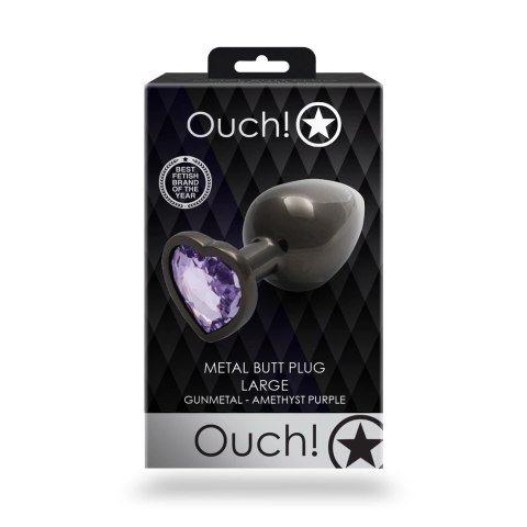 Ouch! - Metalowy korek analny - Serce - Duży Ouch! by Shots Ouch! - Metalowy korek analny - Serce - Duży Ouch! by Shots