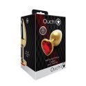 Ouch! - Metalowy korek analny - Serce - Duży Ouch! by Shots