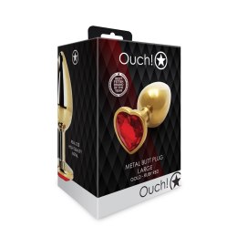 Ouch! - Metalowy korek analny - Serce - Duży Ouch! by Shots