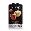 Ouch! - Metalowy korek analny - Serce - Duży Ouch! by Shots