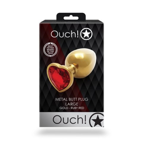 Ouch! - Metalowy korek analny - Serce - Duży Ouch! by Shots Ouch! - Metalowy korek analny - Serce - Duży Ouch! by Shots