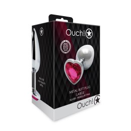 Ouch! - Metalowy korek analny - Serce - Duży Ouch! by Shots