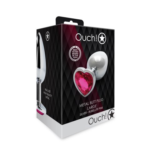 Ouch! - Metalowy korek analny - Serce - Duży Ouch! by Shots Ouch! - Metalowy korek analny - Serce - Duży Ouch! by Shots