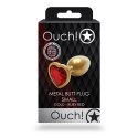 Ouch! - Metalowy korek analny - Serce - Mały Ouch! by Shots