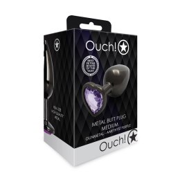 Ouch! - Metalowy korek analny - Serce - Średni Ouch! by Shots