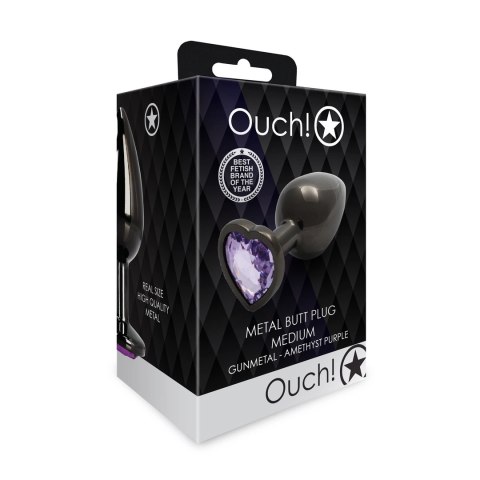 Ouch! - Metalowy korek analny - Serce - Średni Ouch! by Shots Ouch! - Metalowy korek analny - Serce - Średni Ouch! by Shots