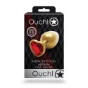 Ouch! - Metalowy korek analny - Serce - Średni Ouch! by Shots