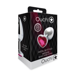Ouch! - Metalowy korek analny - Serce - Średni Ouch! by Shots