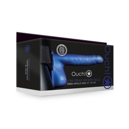 Ouch! - Prążkowany pasek z dildo z jądrami - 21 cm Ouch! by Shots