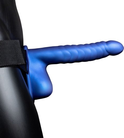 Ouch! - Prążkowany pasek z dildo z jądrami - 21 cm Ouch! by Shots Ouch! - Prążkowany pasek z dildo z jądrami - 21 cm Ouch! by Shots