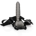 Ouch! - Prążkowany pasek z dildo z jądrami - 21 cm Ouch! by Shots