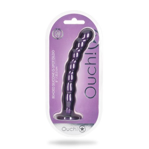 Ouch! - Silikonowe dildo G-Spot z koralikami - 20,5 cm Ouch! by Shots Ouch! - Silikonowe dildo G-Spot z koralikami - 20,5 cm Ouch! by Shots