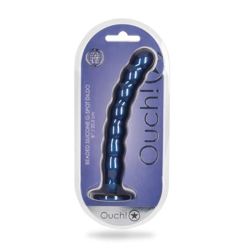 Ouch! - Silikonowe dildo G-Spot z koralikami - 20,5 cm Ouch! by Shots Ouch! - Silikonowe dildo G-Spot z koralikami - 20,5 cm Ouch! by Shots