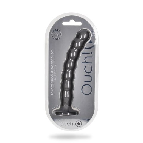 Ouch! - Silikonowe dildo G-Spot z koralikami - 20,5 cm Ouch! by Shots Ouch! - Silikonowe dildo G-Spot z koralikami - 20,5 cm Ouch! by Shots