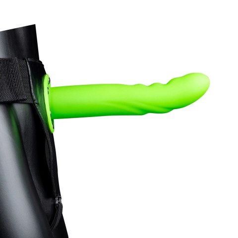 Ouch! - Świecące w ciemności dildo na pasku z wypustkami - 20 cm Ouch! by Shots Ouch! - Świecące w ciemności dildo na pasku z wypustkami - 20 cm Ouch! by Shots
