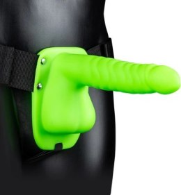 Ouch! - Świecące w ciemności dildo z jądrami na pasku - 21 cm Ouch! by Shots