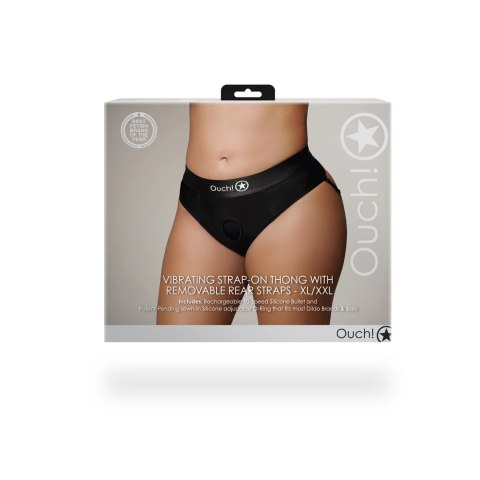 Ouch! - Wibrujące stringi z odpinanymi paskami na pośladki - XL/XXL Ouch! by Shots Ouch! - Wibrujące stringi z odpinanymi paskami na pośladki - XL/XXL Ouch! by Shots