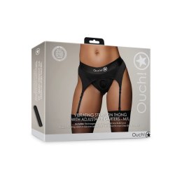 Ouch! - Wibrujące stringi z regulowanymi podwiązkami - M/L Ouch! by Shots