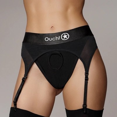 Ouch! - Wibrujące stringi z regulowanymi podwiązkami - XS/S Ouch! by Shots Ouch! - Wibrujące stringi z regulowanymi podwiązkami - XS/S Ouch! by Shots