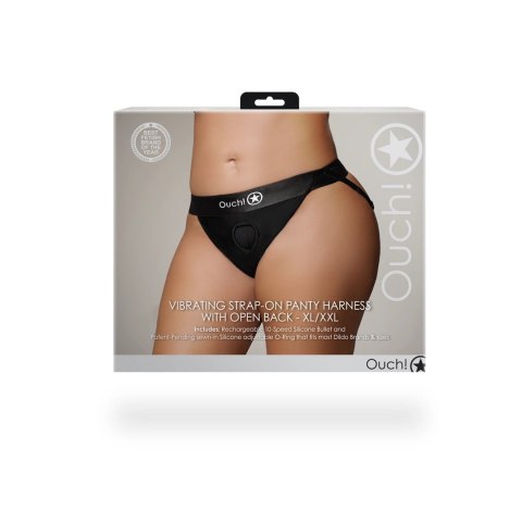 Ouch! - Wibrujący pasek na majtki z otwartym tyłem - XL/XXL Ouch! by Shots Ouch! - Wibrujący pasek na majtki z otwartym tyłem - XL/XXL Ouch! by Shots