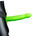 Ouch! - Zakręcone wypustki - dildo świecące w ciemności na pasku - 20 cm Ouch! by Shots