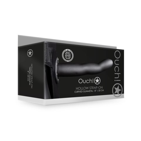 Ouch! - Zakrzywione, wydrążone dildo na pasku - 20 cm Ouch! by Shots Ouch! - Zakrzywione, wydrążone dildo na pasku - 20 cm Ouch! by Shots