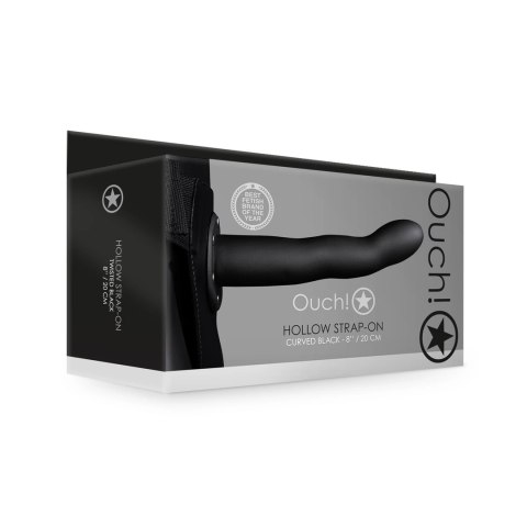 Ouch! - Zakrzywione, wydrążone dildo na pasku - 20 cm Ouch! by Shots Ouch! - Zakrzywione, wydrążone dildo na pasku - 20 cm Ouch! by Shots