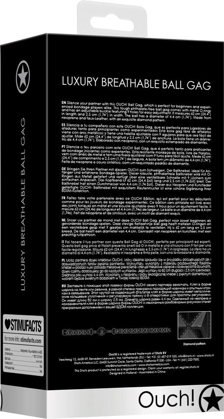 Ouch! - Oddychający knebel kulkowy Ouch! by Shots Ouch! - Oddychający knebel kulkowy Ouch! by Shots