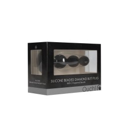 Ouch! - Silikonowy korek analny z koralikami Diamond Ouch! by Shots