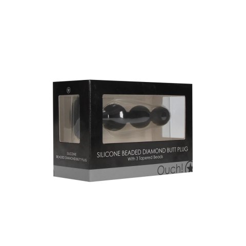 Ouch! - Silikonowy korek analny z koralikami Diamond Ouch! by Shots Ouch! - Silikonowy korek analny z koralikami Diamond Ouch! by Shots
