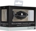 Ouch! - Żebrowany, diamentowy korek analny z sercem Ouch! by Shots