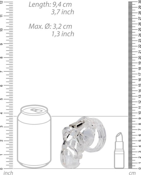 Klatka na penisa transparentna - Chastity 9,5 cm ManCage by Shots Klatka na penisa transparentna - Chastity 9,5 cm ManCage by Shots