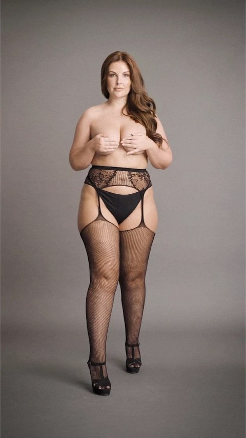 Le desir - Klasyczne pończochy z koronki i siateczki Plus Size Le Désir by Shots Le desir - Klasyczne pończochy z koronki i siateczki Plus Size Le Désir by Shots