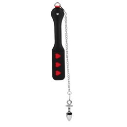 Łopatka z metalowym korkiem analnym Hearts Paddle Ouch! by shots Ouch! by Shots