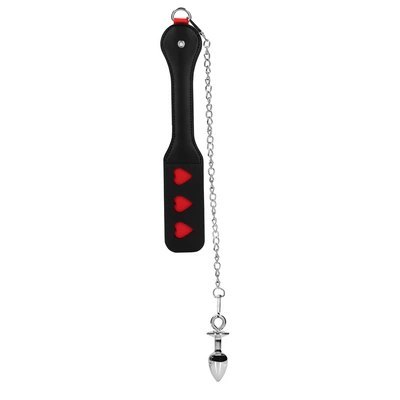 Łopatka z metalowym korkiem analnym Hearts Paddle Ouch! by shots Ouch! by Shots Łopatka z metalowym korkiem analnym Hearts Paddle Ouch! by shots Ouch! by Shots