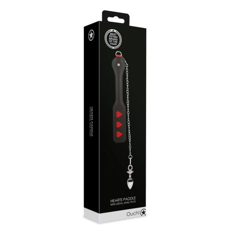 Łopatka z metalowym korkiem analnym Hearts Paddle Ouch! by shots Ouch! by Shots Łopatka z metalowym korkiem analnym Hearts Paddle Ouch! by shots Ouch! by Shots