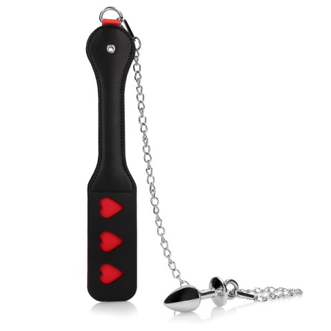 Łopatka z metalowym korkiem analnym Hearts Paddle Ouch! by shots Ouch! by Shots Łopatka z metalowym korkiem analnym Hearts Paddle Ouch! by shots Ouch! by Shots